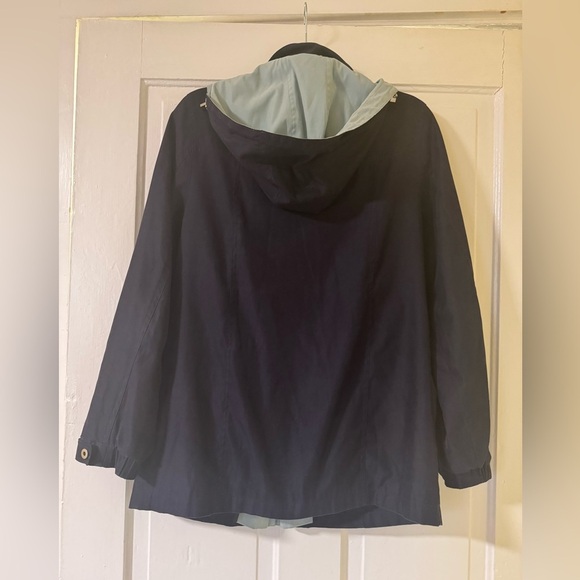 Gallery Blue Teal Full Zip Hidden Pockets Hooded Jacket• Small - Picture 8 of 9